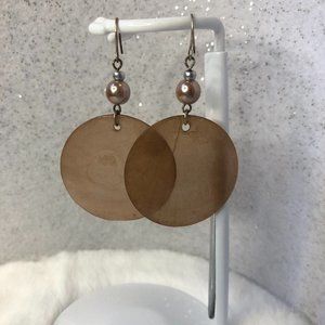 Brown Shell Faux Pearl Earrings